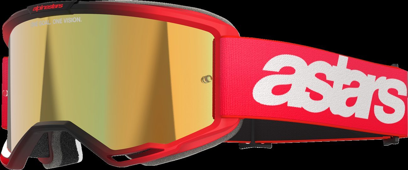 Alpinestars Vision 5 Blaze Goggle Red Gold Mirror Lens New