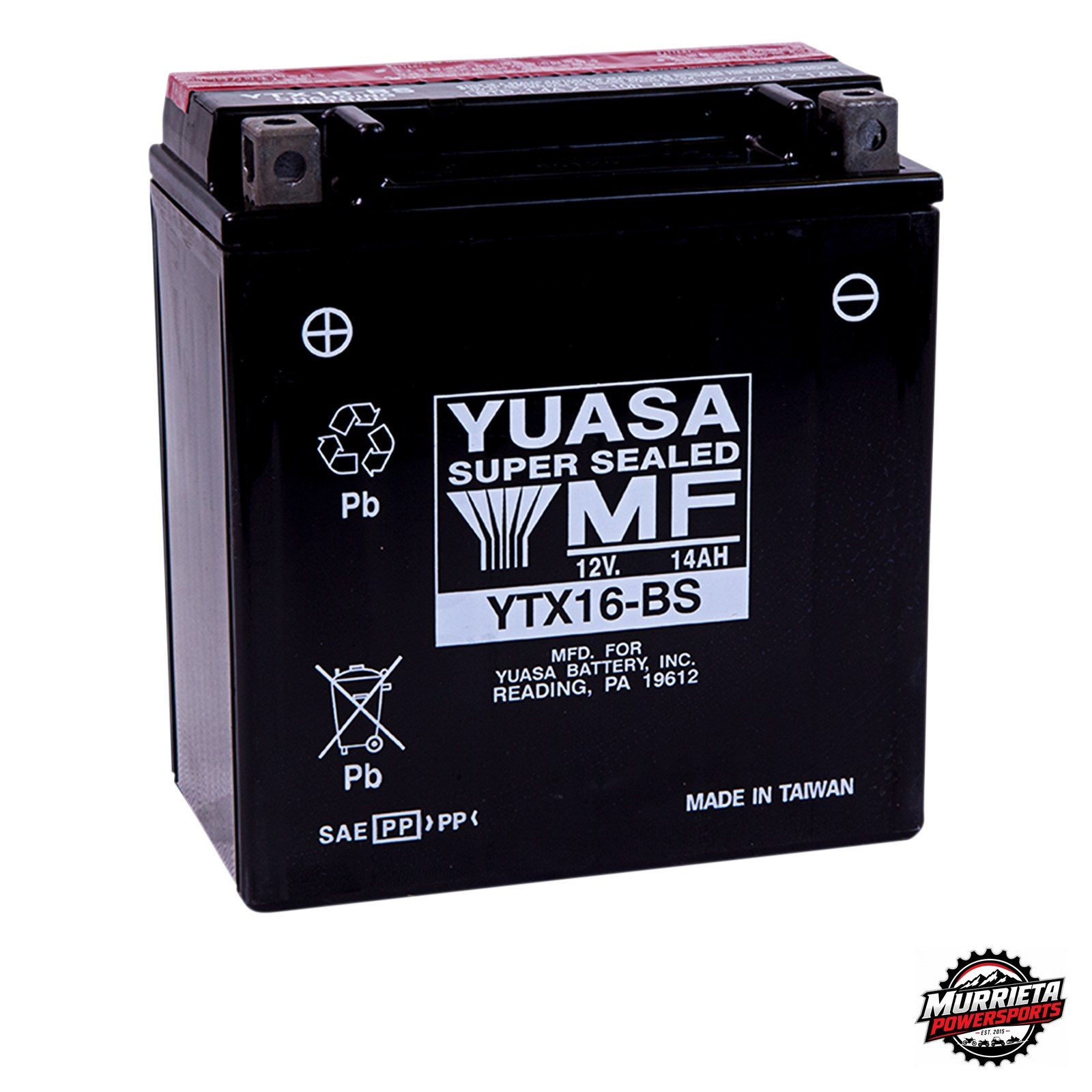 Yuasa YTX16-BS AGM Battery 12V 14Ah Kawasaki Vulcan 1500 1700 Victory Hammer