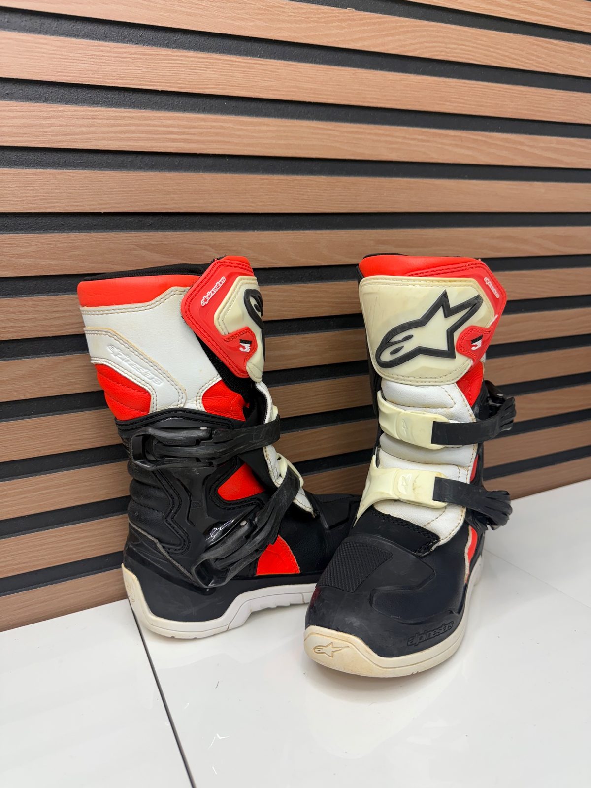 Alpinestars Tech 3S Youth Motocross Boots Orange / White - Size 1 US