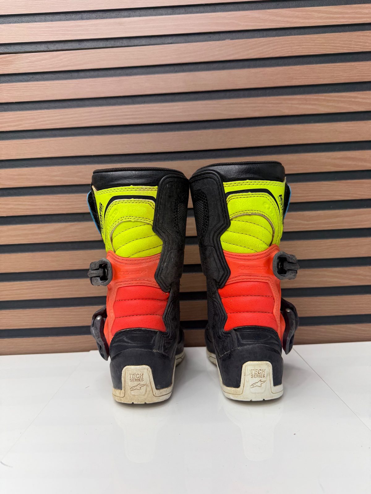 Alpinestars Tech 3S Kids Youth Motocross Boots Orange Blue Black Size 11J