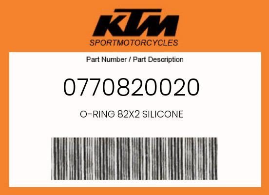 2003-2012 KTM 85 SX 105 SX OEM Cylinder O-Ring 82x2 Silicone Seal 0770820020