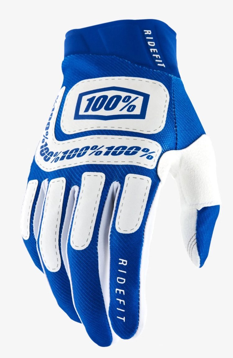 100% Ridefit Motocross Gloves Blue / White Size Small New With Tags