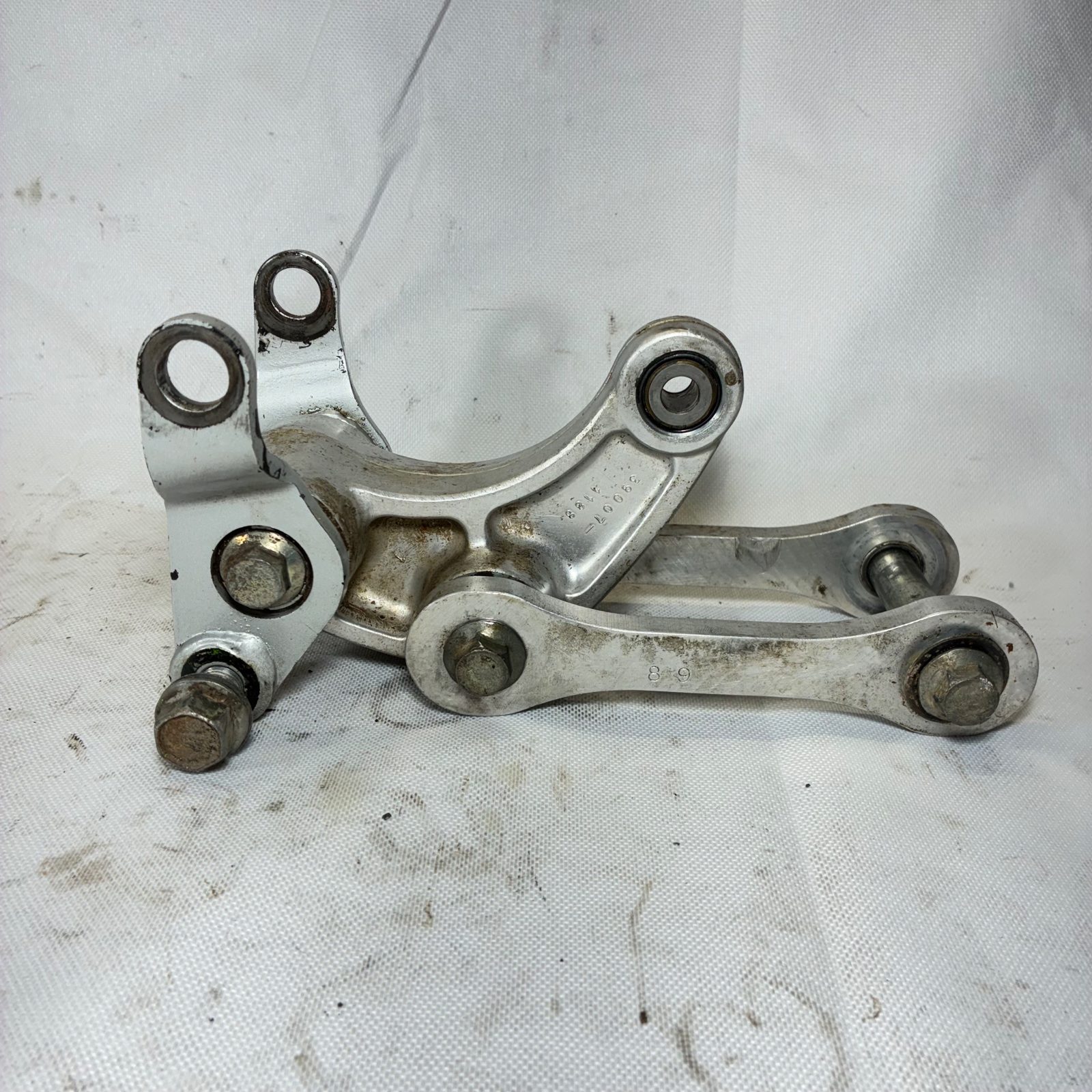 1990 Kawasaki KX125 OEM Uni-Trak Linkage Bell Crank with Pull Rods - 39007-1188