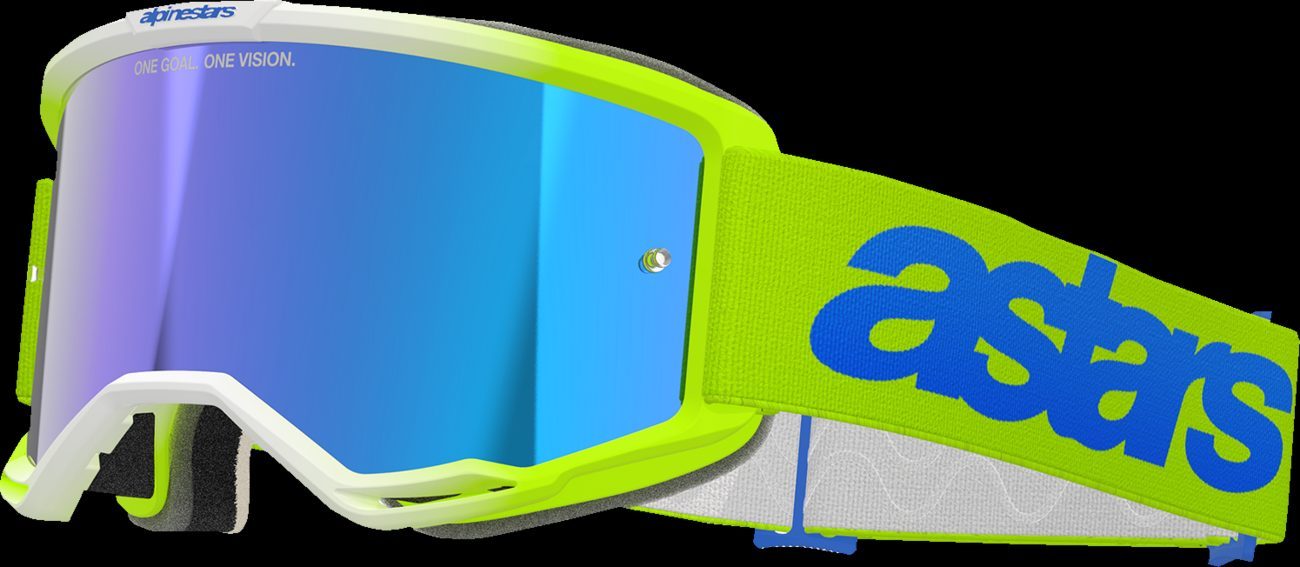 Alpinestars Vision 5 Blaze Goggle Yellow/Blue Mirror Lens New