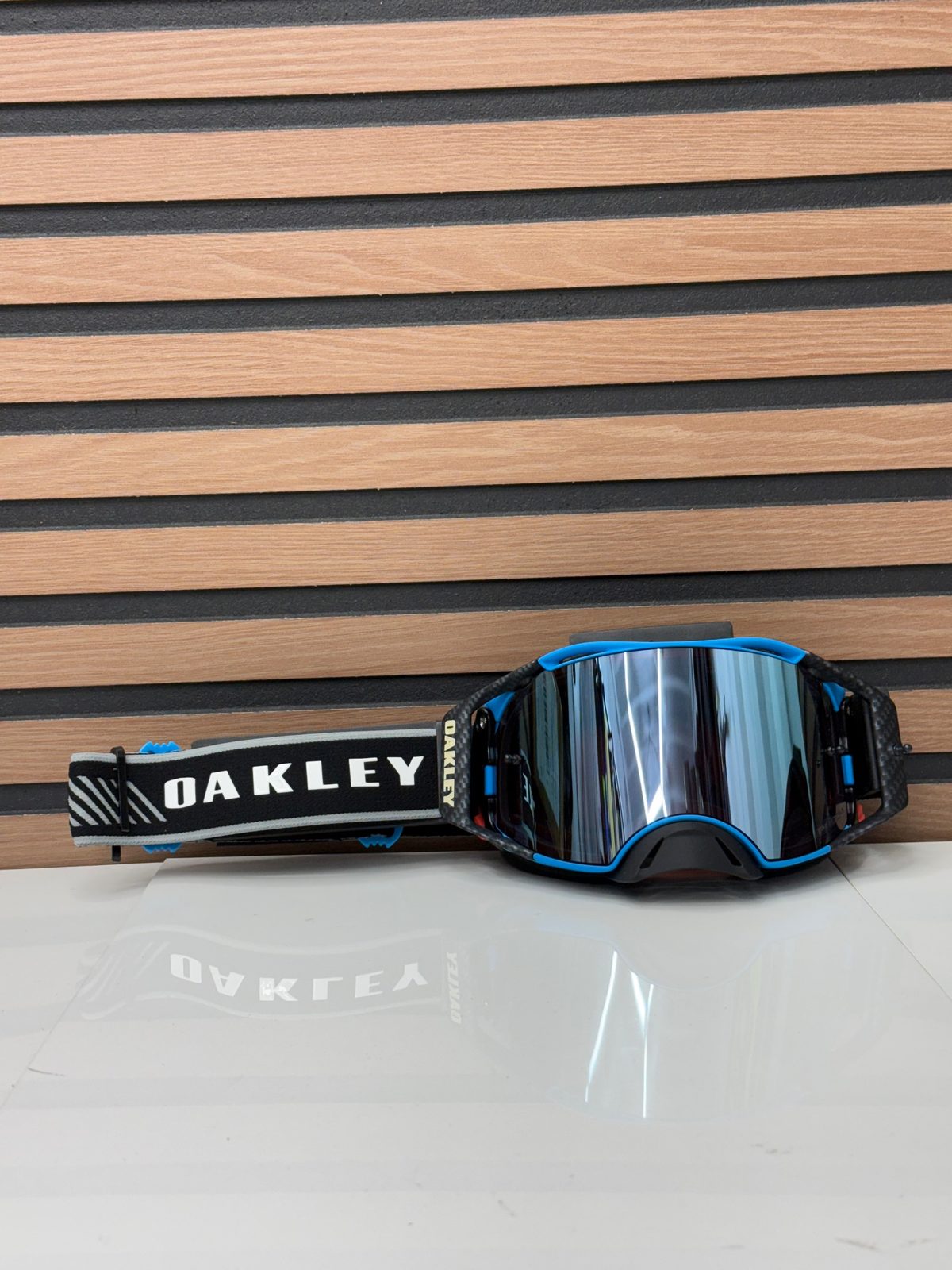 Oakley Airbrake MX ET3 Goggle Blue Grey Sapphire Iridium Lens Motocross New