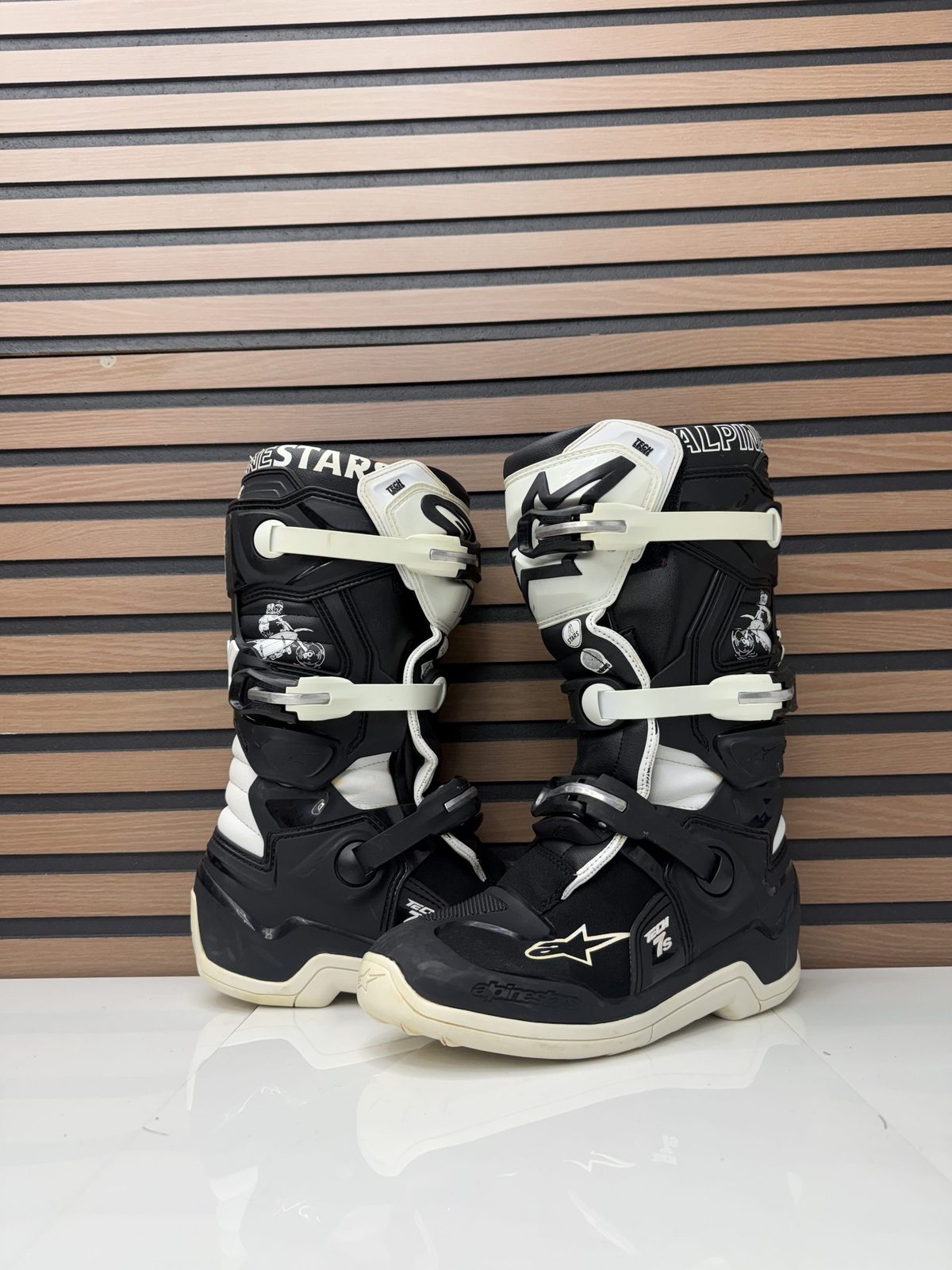Alpinestars Tech 7S Black / White LE Dialed  Motocross Boots - Size 7