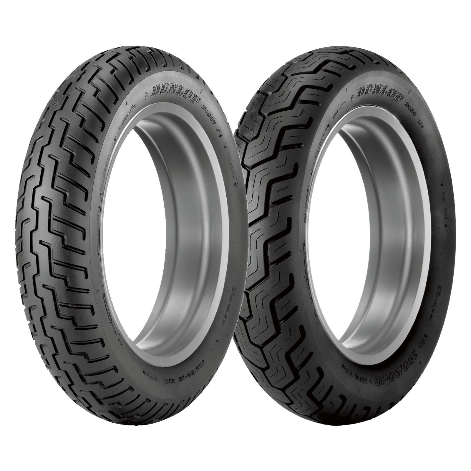 Dunlop D404 80/90-21 130/90-16 Front Rear Tire Set Cruiser Motorcycle Tires