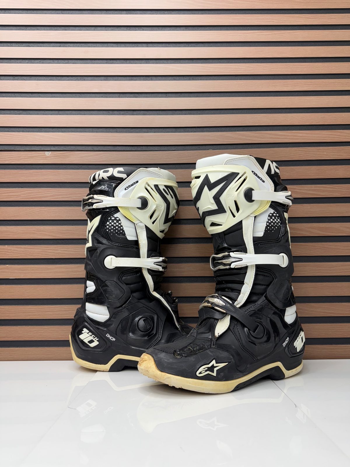 READ Alpinestars Tech 10 Motocross Boots Black / White - SIze 9 Used MX Off-Road