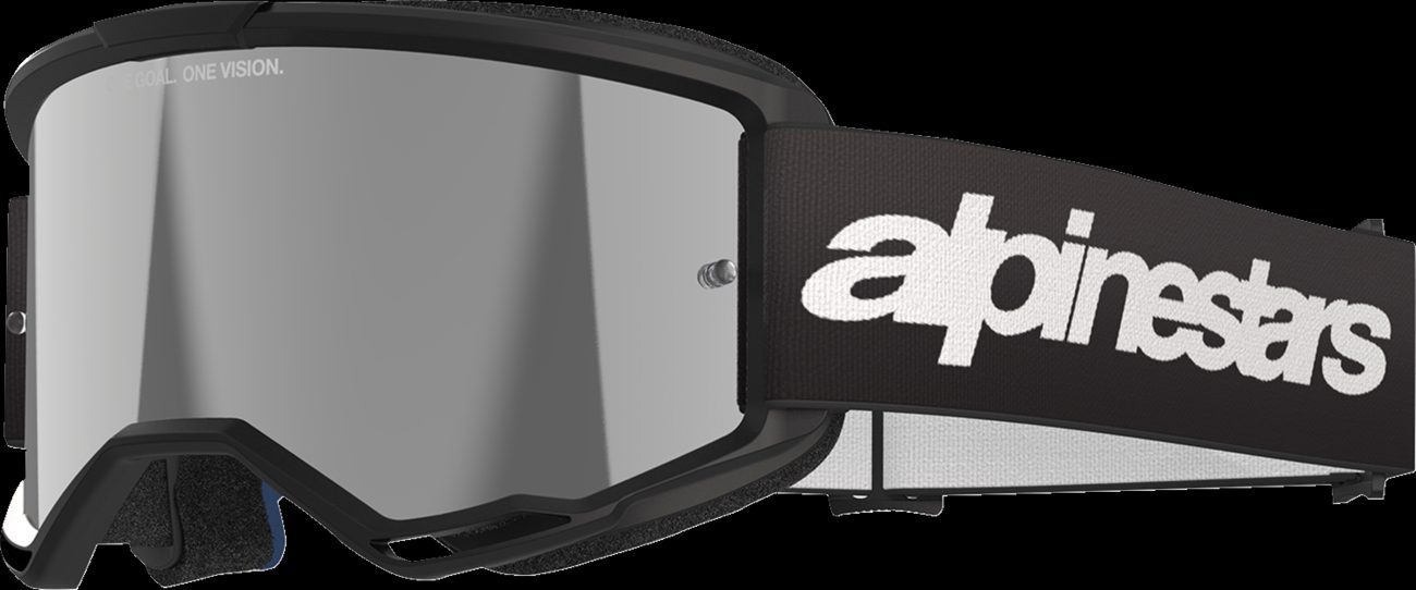 Alpinestars Vision 3 Wordmark Goggle Black Silver Mirror Lens New