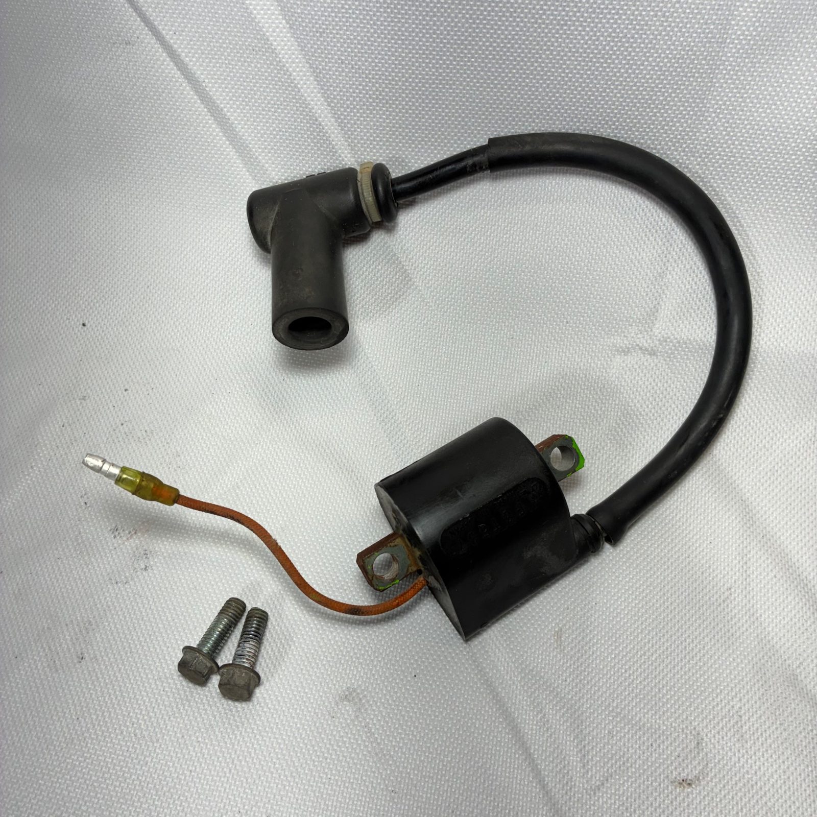 1990 Kawasaki KX125 OEM Ignition Coil with Spark Plug Cap and Bolts - 21121-1181