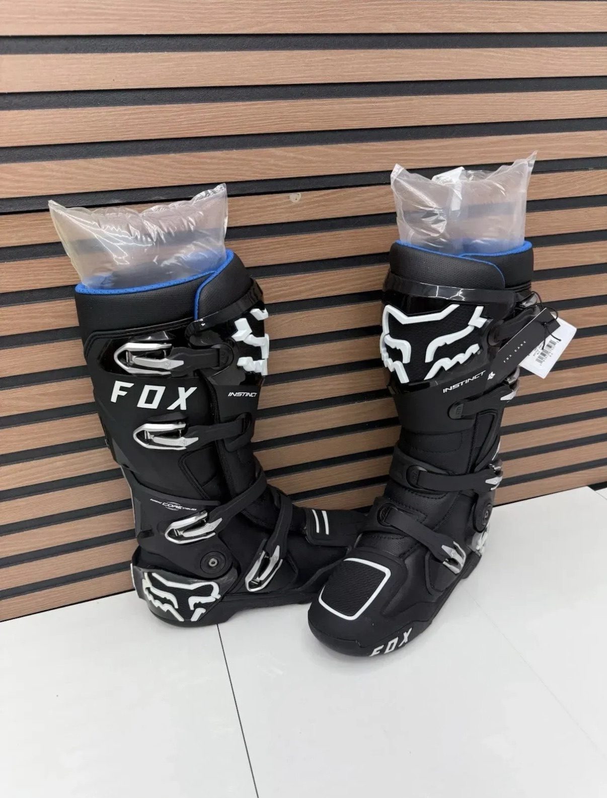 Fox Racing Instinct Motocross Boots Black / White - size 8 MX Off-Road