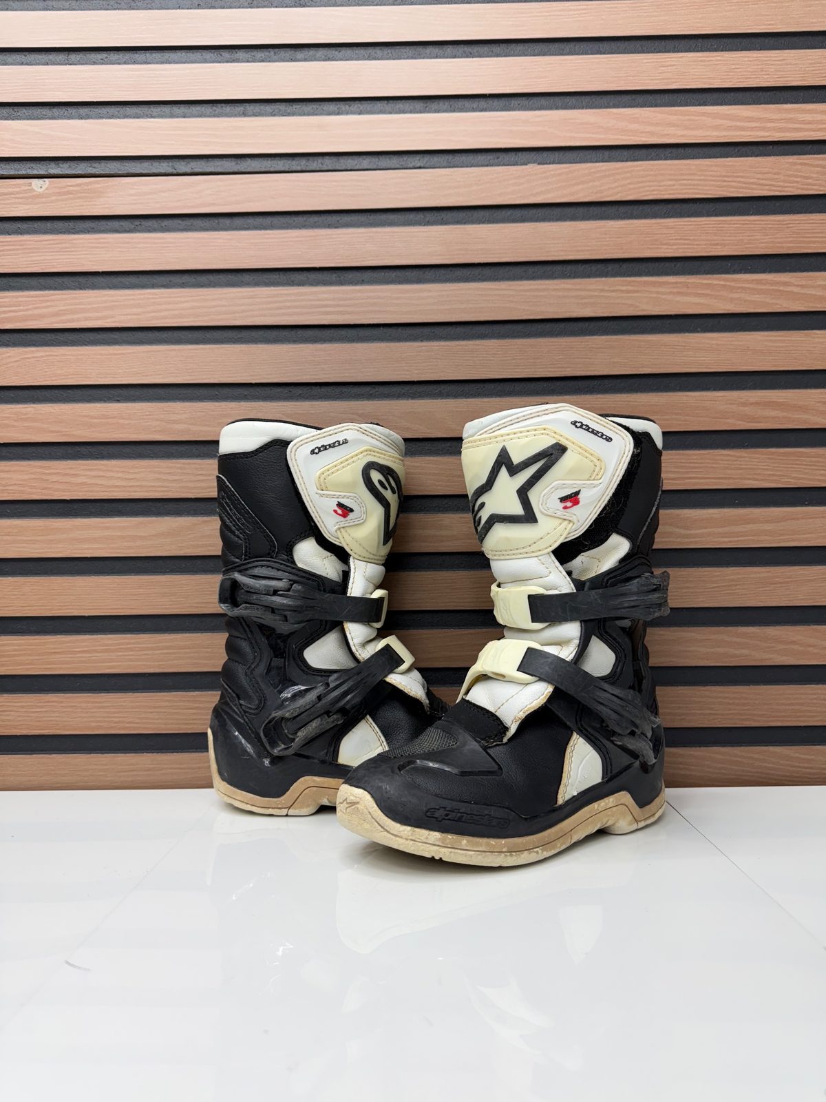 Alpinestars Tech 3S Youth Kids Motocross Boots Black White Size 13J
