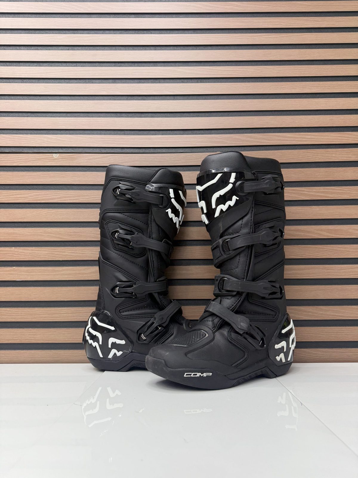 Fox Racing Comp Motocross Boots - Black / White - Size 8