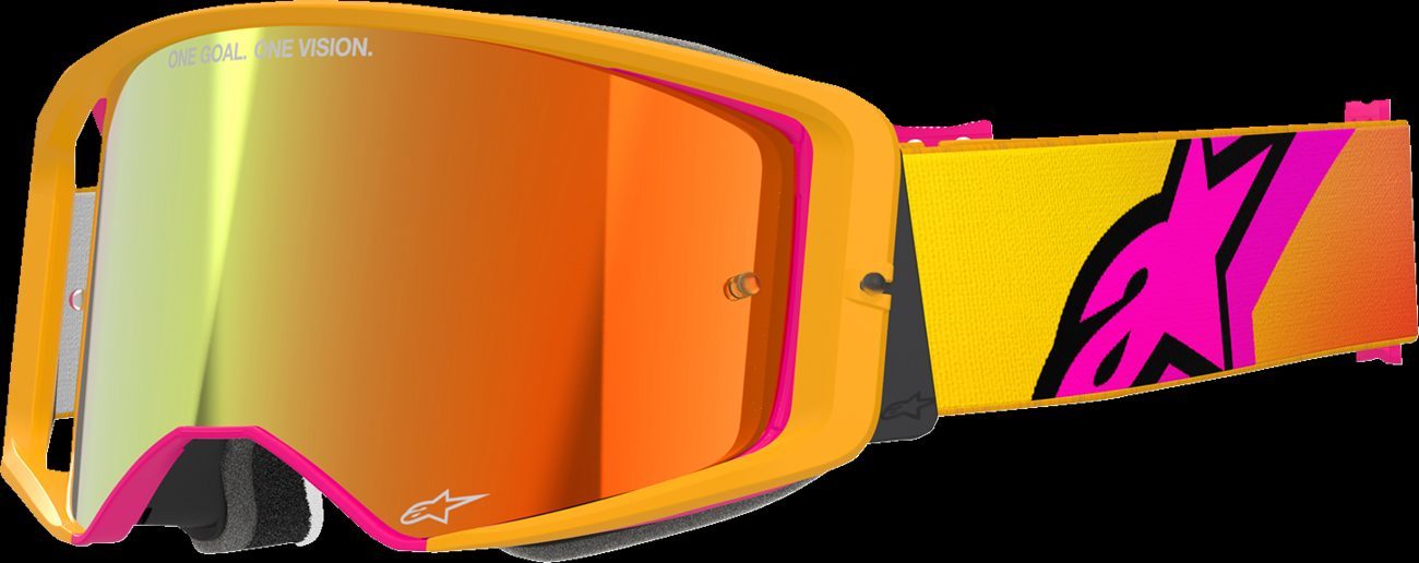 Alpinestars Supertech Corp ABS Vision Goggle Fluo Yellow Red Mirror Lens New