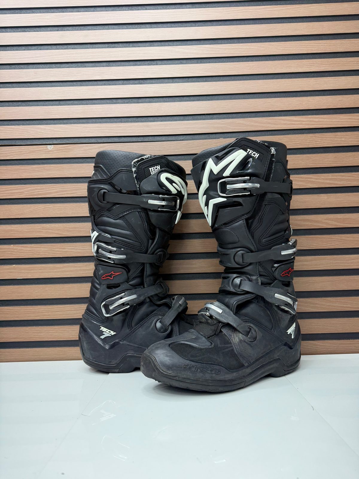 Alpinestars Tech 7 Motocross Boots Black White Mens Size 10 MX Offroad