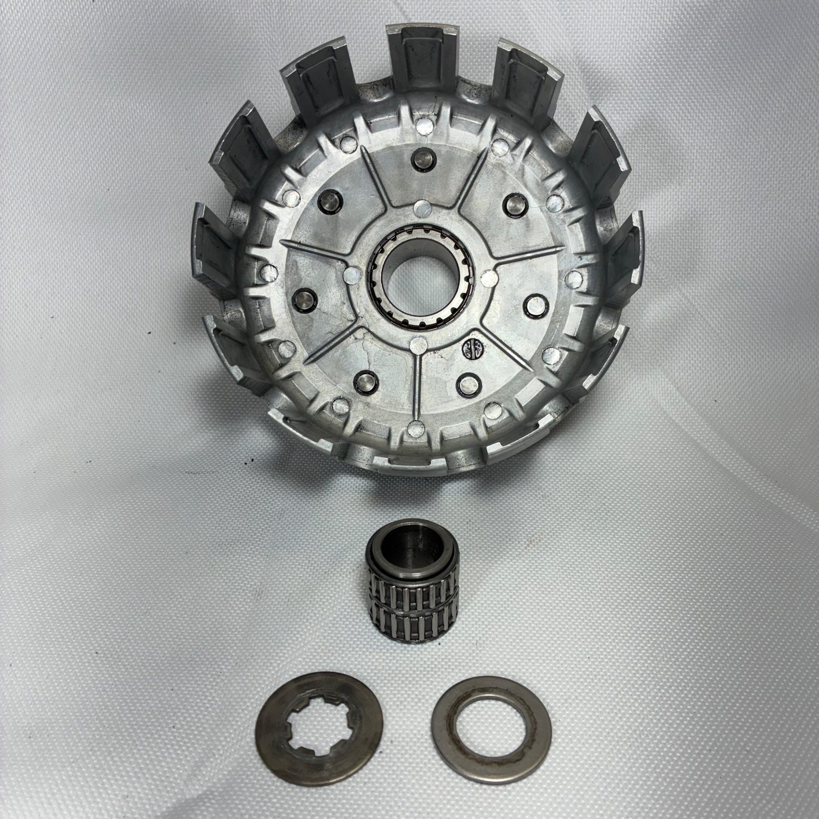1990 Kawasaki KX125 OEM Clutch Basket Outer with Needle Bearing and Washers - 13087-1120