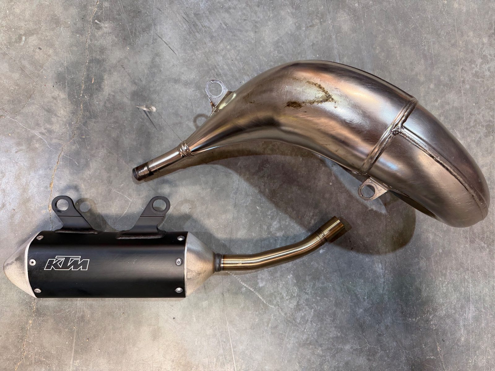 KTM 150 SX Two Stroke Exhaust Expansion Chamber Pipe and Silencer Complete Assembly