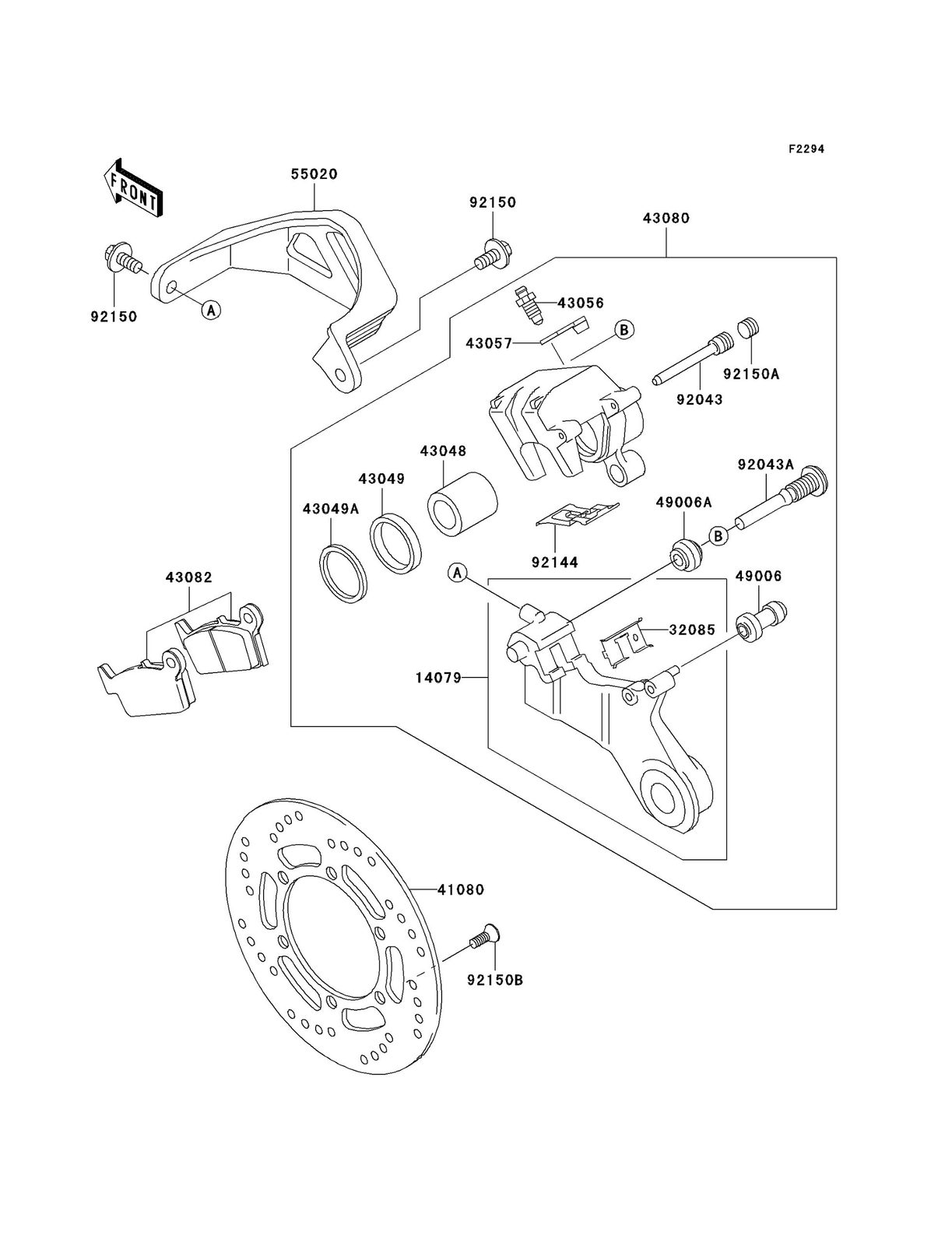 GENUINE OEM KAWASAKI STOPPER PAD 32085-1386 FITS 22 MODELS 1995-2026