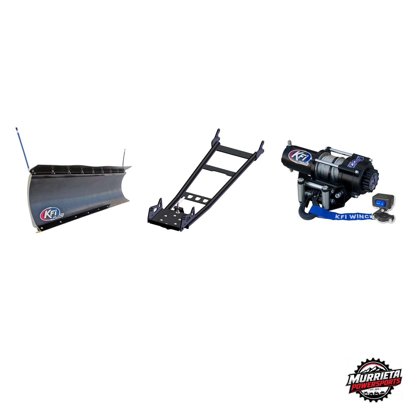 KFI 60 inch Poly ATV Plow Blade Push Tube A2500-R2 Winch Snow Plow Kit