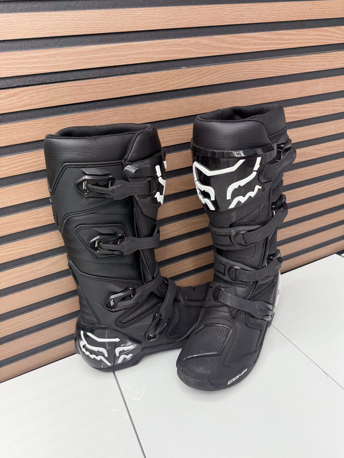 Fox Racing Comp Motocross Boots - Black / White - Size 8