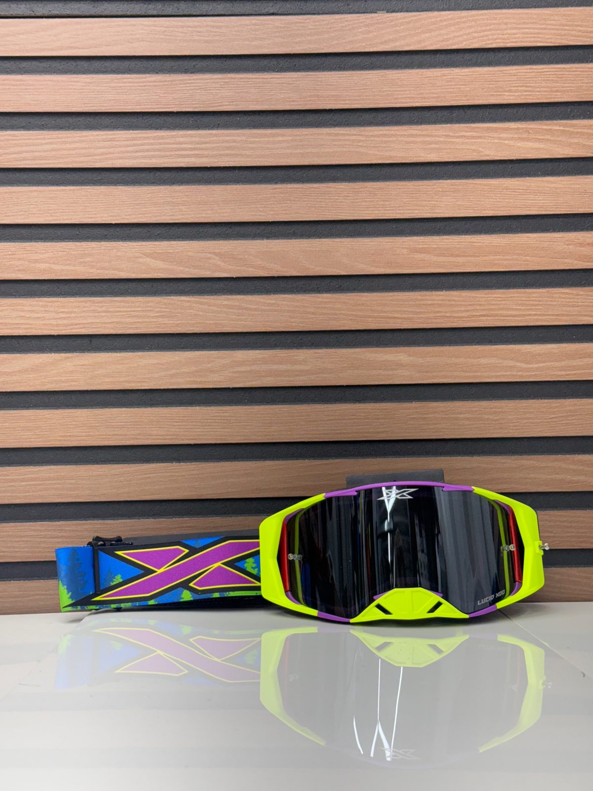 EKS Brand Lucid Goggles Carson Brown Signature - Fluo Yellow / Purple - Smoke Mirror Lens