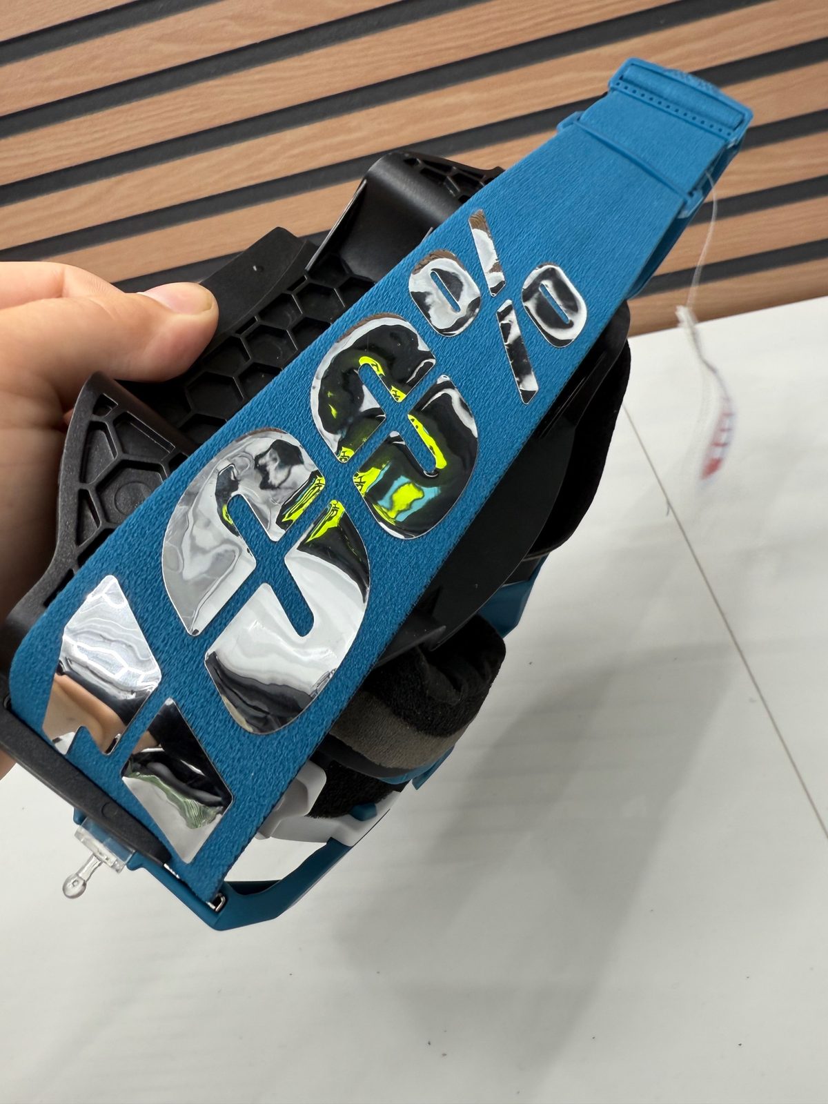 100% Armega Goggles Blue / Chrome - Silver Mirror Lens Motocross Goggle
