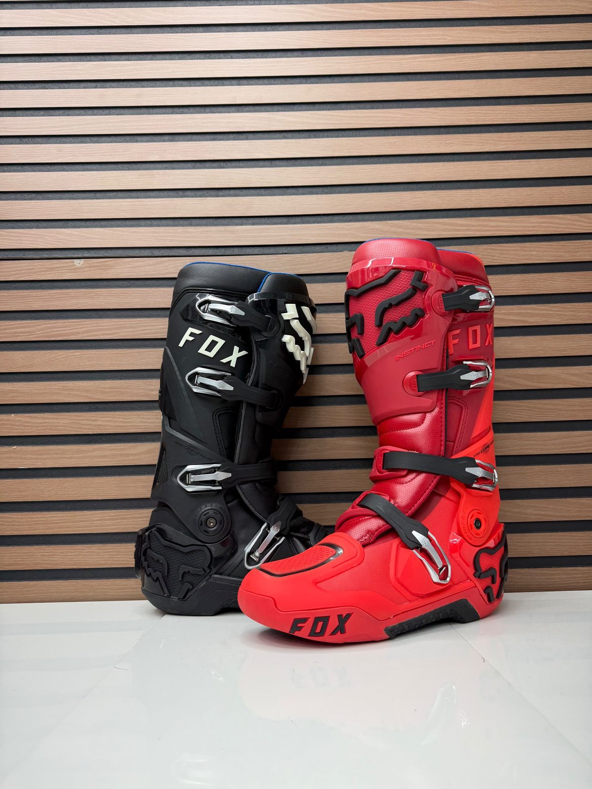 Fox Racing Instinct Motocross Boots - Red / Black Sample Pair - Size 10