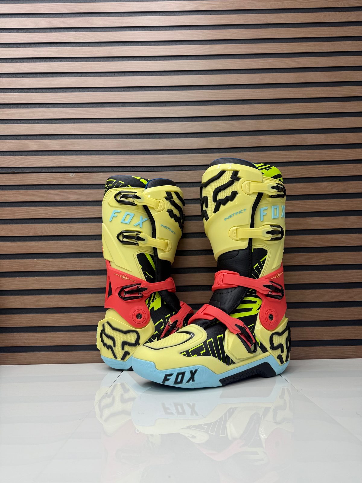 Fox Racing Instinct Elevated LE Motocross Boots Yellow Red Black Size 12 New