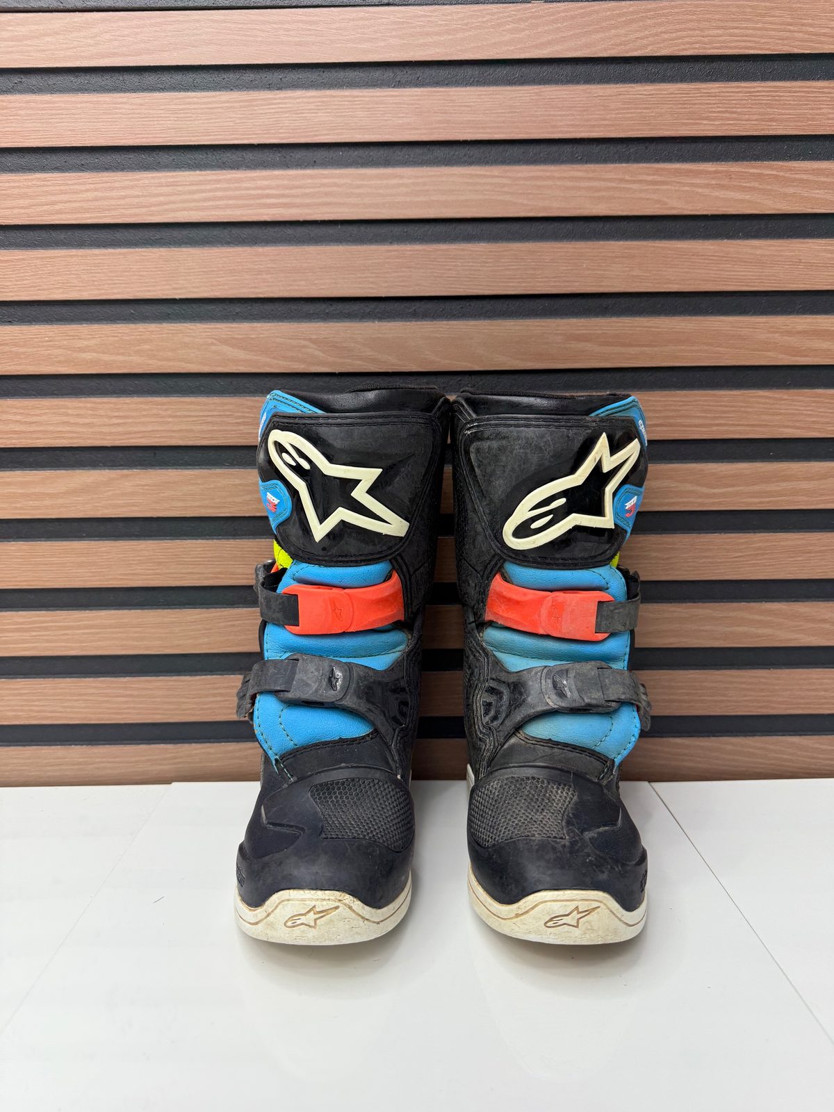 Alpinestars Tech 3S Kids Youth Motocross Boots Orange Blue Black Size 11J