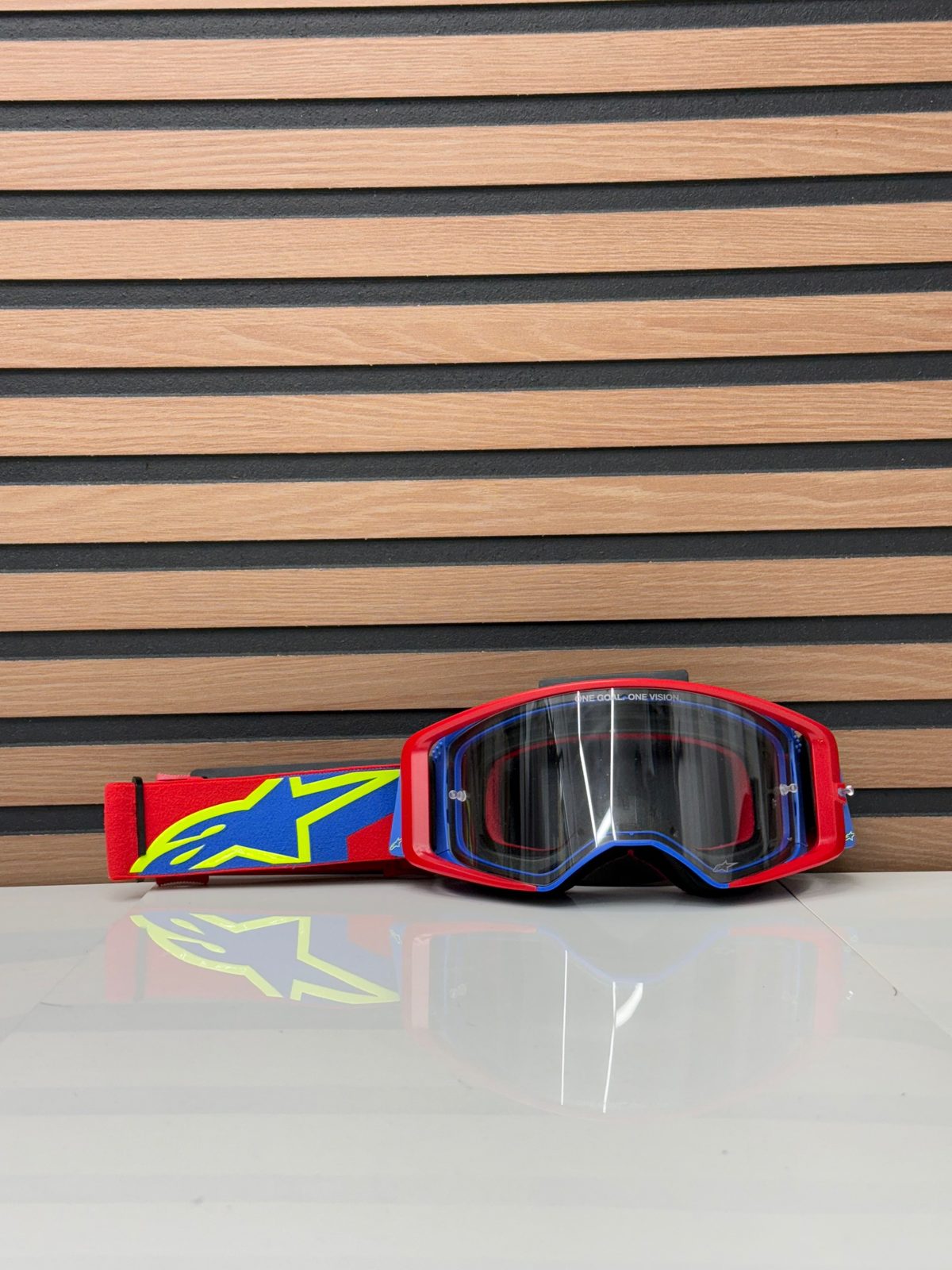 Alpinestars Supertech Goggles Red / Blue / Yellow - Clear Lens