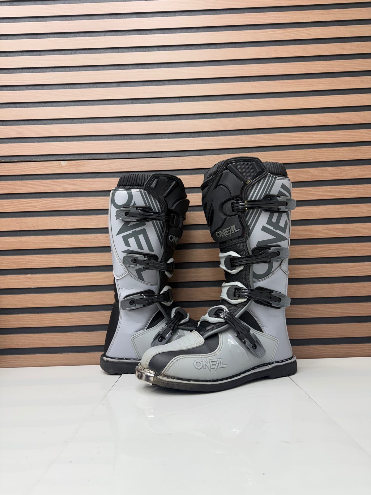 O'Neal Element Motocross Boots Grey Black Size 9 Mens MX Offroad Riding Boots