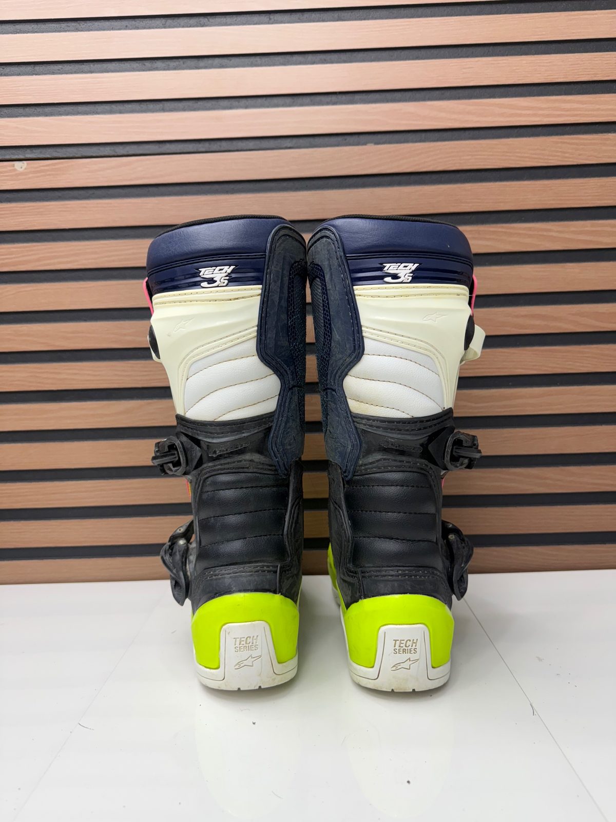 Alpinestars Tech 3S Youth Motocross Boots Pink Neon Yellow Size 5