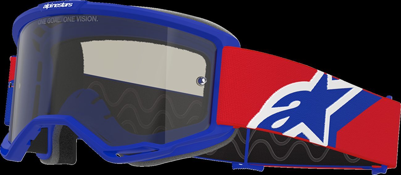 Alpinestars Vision Sand Goggle Blue/Red/White Dark Smoke Lens New