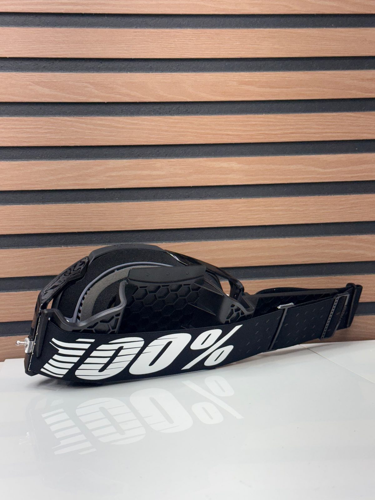 100% Armega Goggles Black / White Silver Mirror Lens Motocross MX Offroad Goggle
