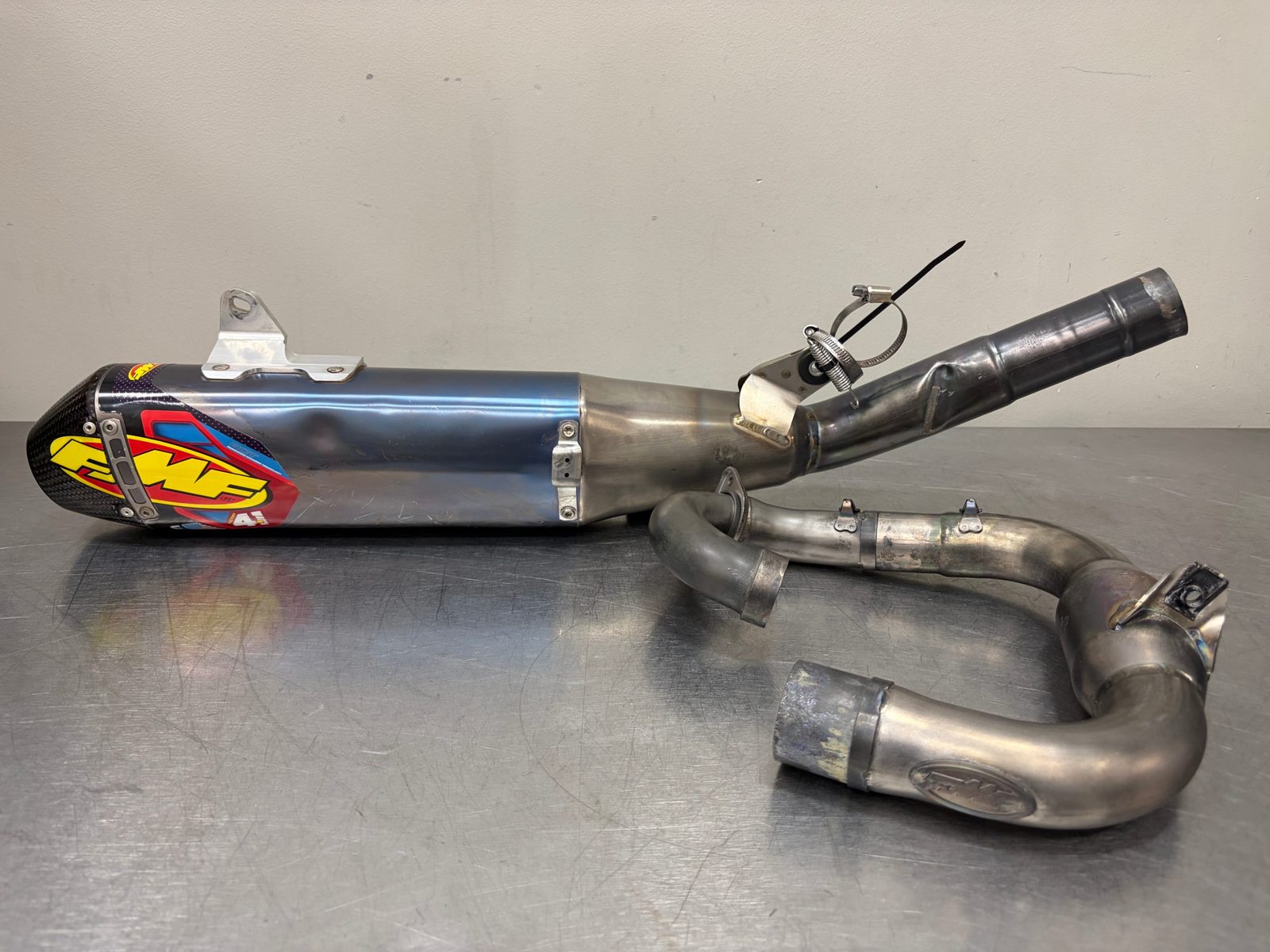 FMF FACTORY 4.1 RCT TITANIUM ANODIZED FULL EXHUAST SYSTEM W/ CARBON END CAP 044487 19-26 YAMAHA YZ 250F