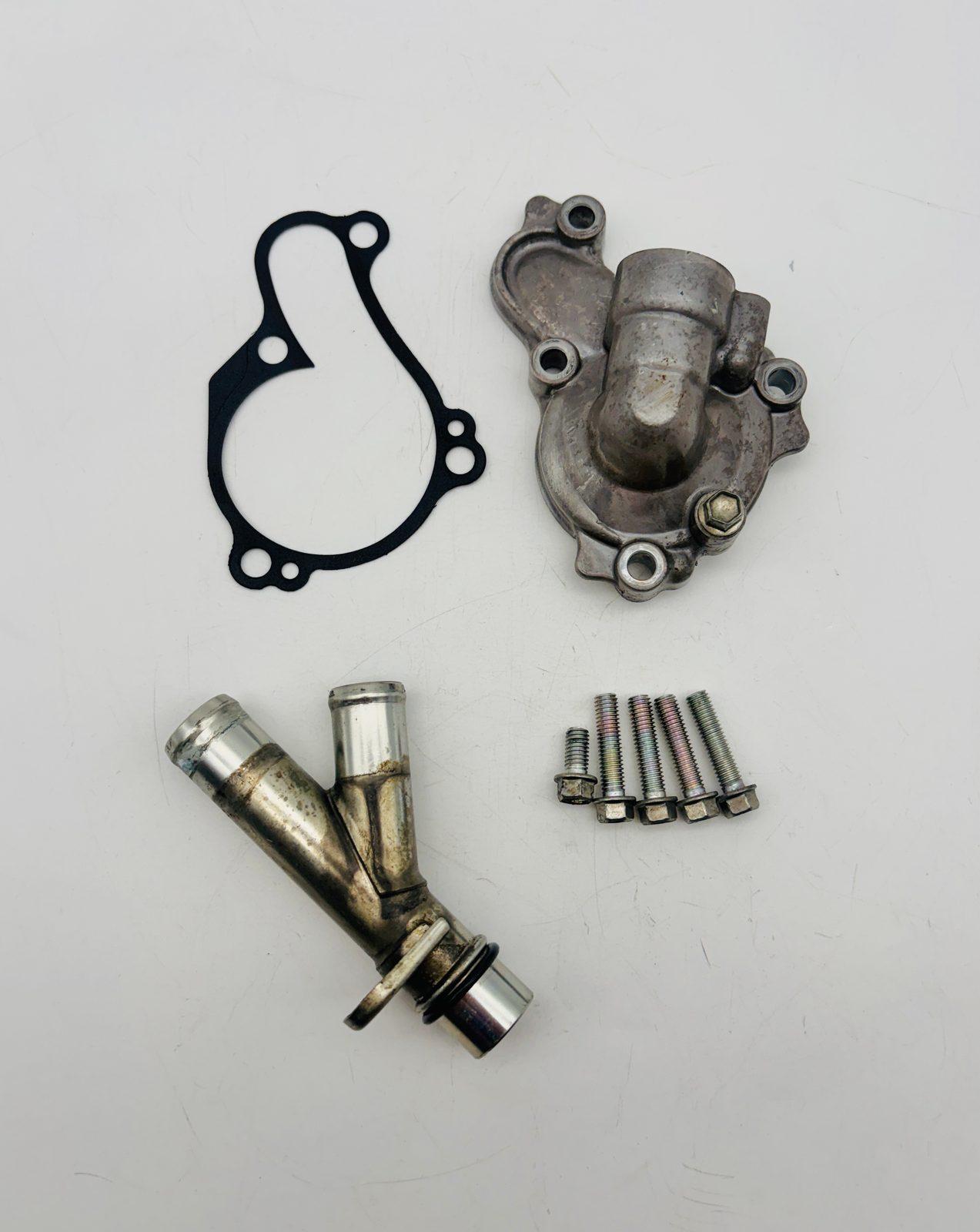 2024-2026 Yamaha YZ250F OEM Water Pump Cover Housing Gasket Coolant Pipe Bolts - 33D-12422-00-00