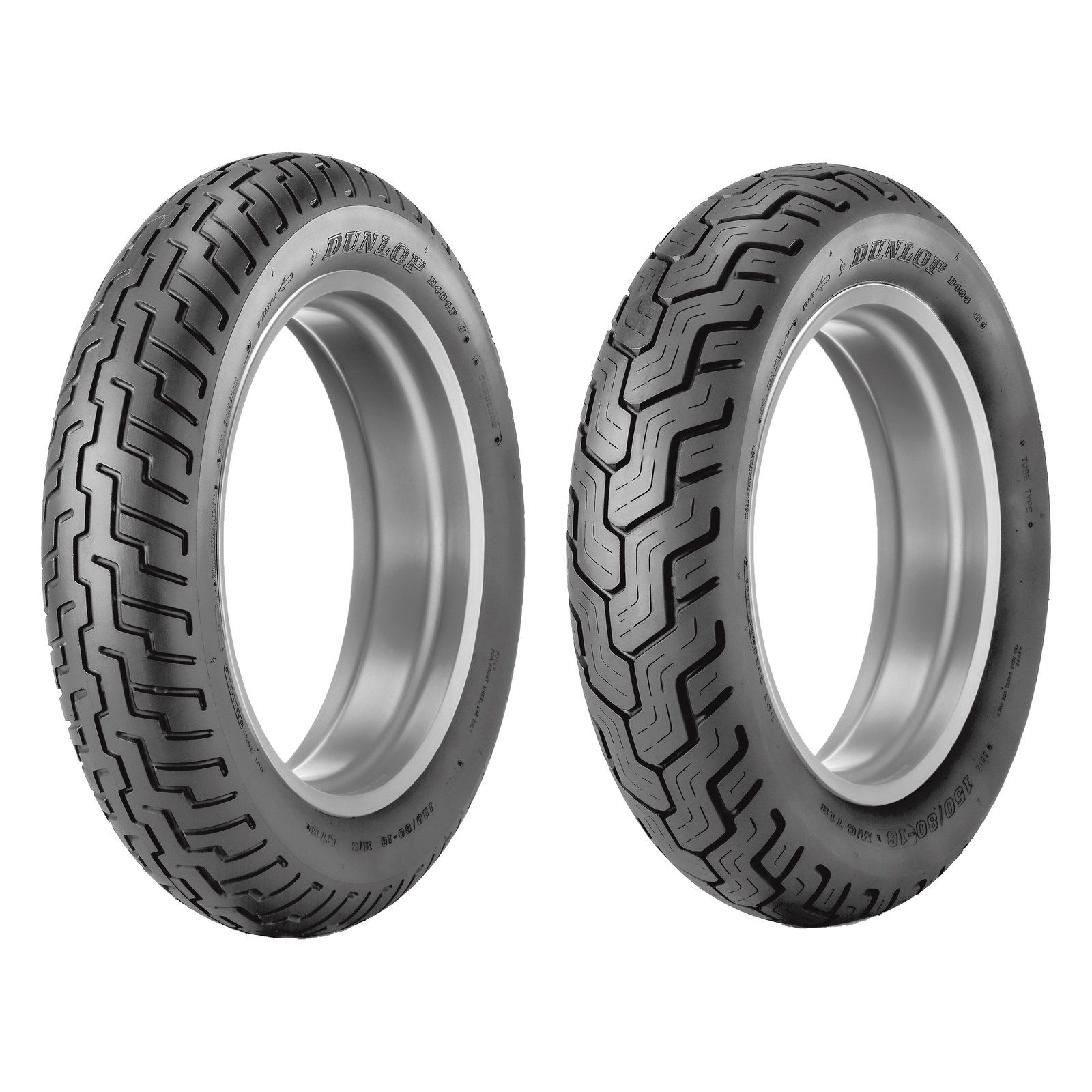 Dunlop D404 100/90-19 Front 130/90-16 Rear Motorcycle Tire Set