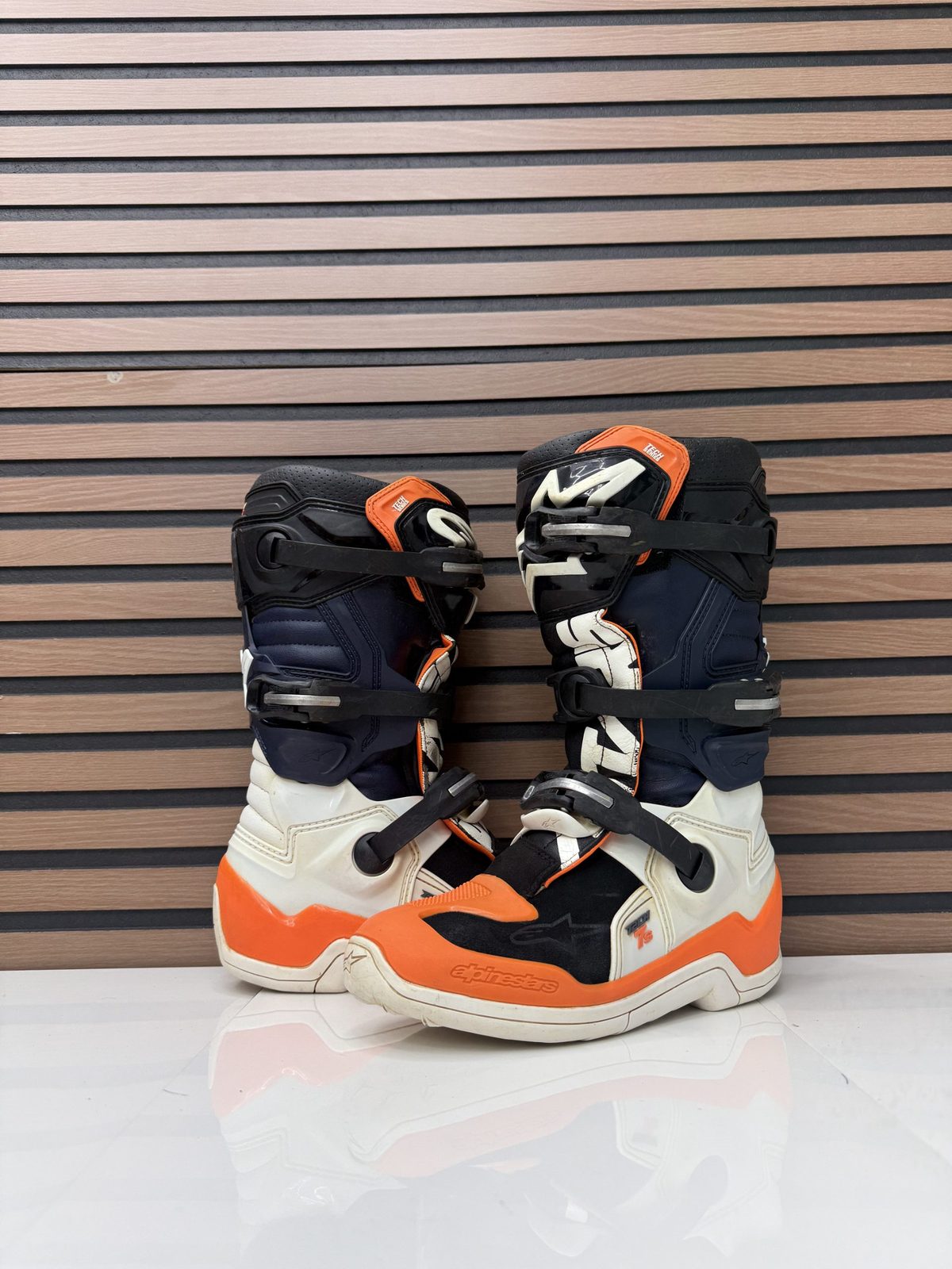 Alpinestars Tech 7S Motocross Boots Orange / Navy / White - Size 7