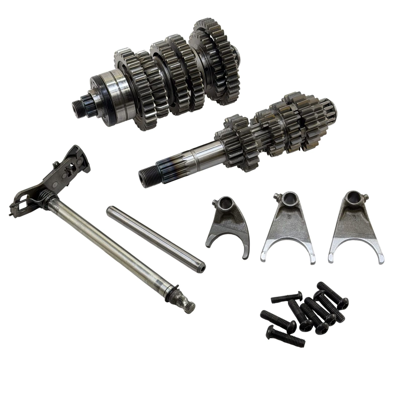 2007 Kawasaki Ninja ZX6R Transmission Gear Set Shafts Forks Complete Assembly - 44037-0074