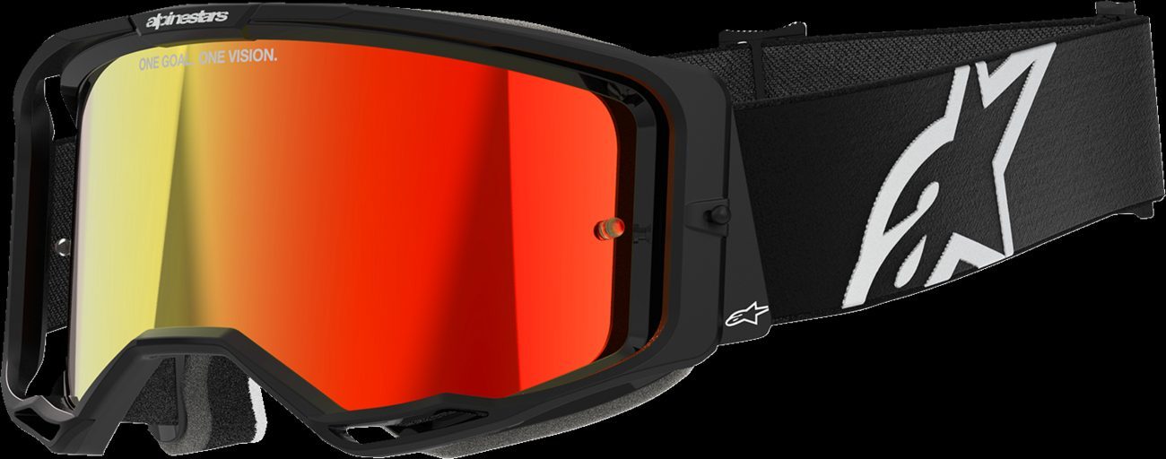Alpinestars Vision 8 Corp Goggle Black Red Mirror Lens New