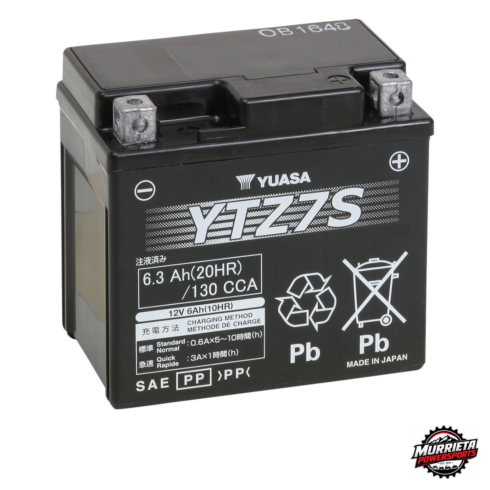 Yuasa YTZ7S AGM Battery 12V 6Ah Kawasaki ZX-10R KLX450R KLX300 KFX90 DVX90