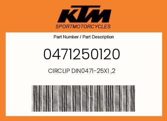 GENUINE OEM KTM HUSQVARNA GASGAS CIRCLIP DIN0471-25X1.2