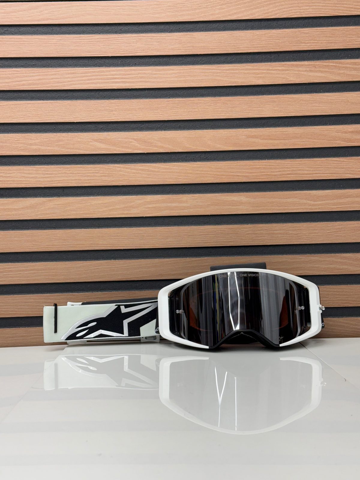 Alpinestars Supertech Goggle - White / Black - Silver Mirror Lens