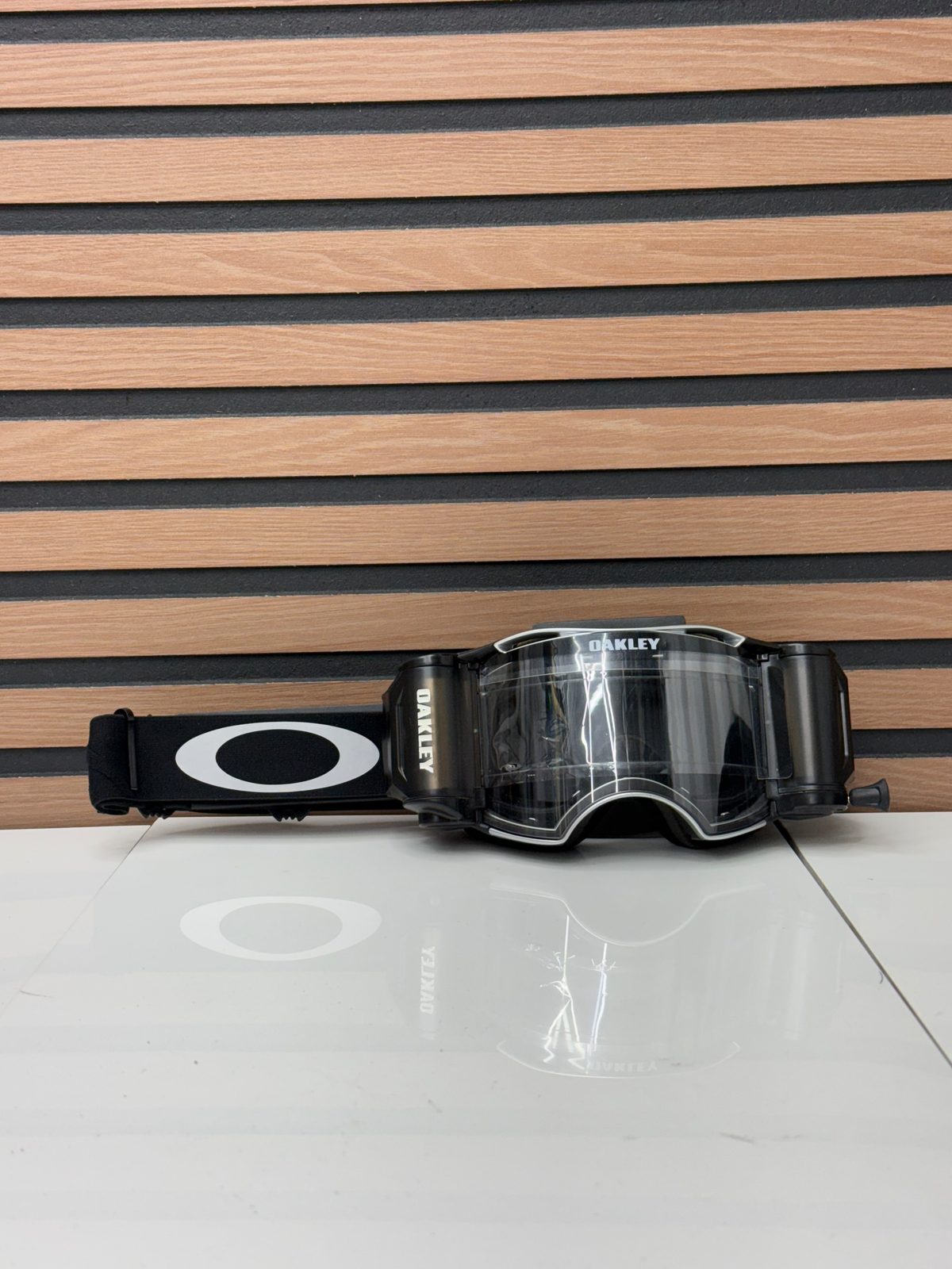 Oakley Airbrake MX Roll Off Goggle Black Silver Clear Lens New Motocross