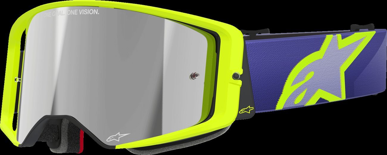 Alpinestars Supertech Corp Goggle Purple/Yellow Silver Mirror Lens New