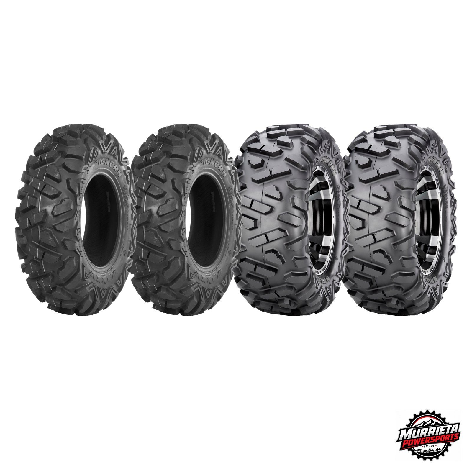 Maxxis Bighorn 26x9R12 Front 25x10R12 Rear ATV UTV Tire Set of 4