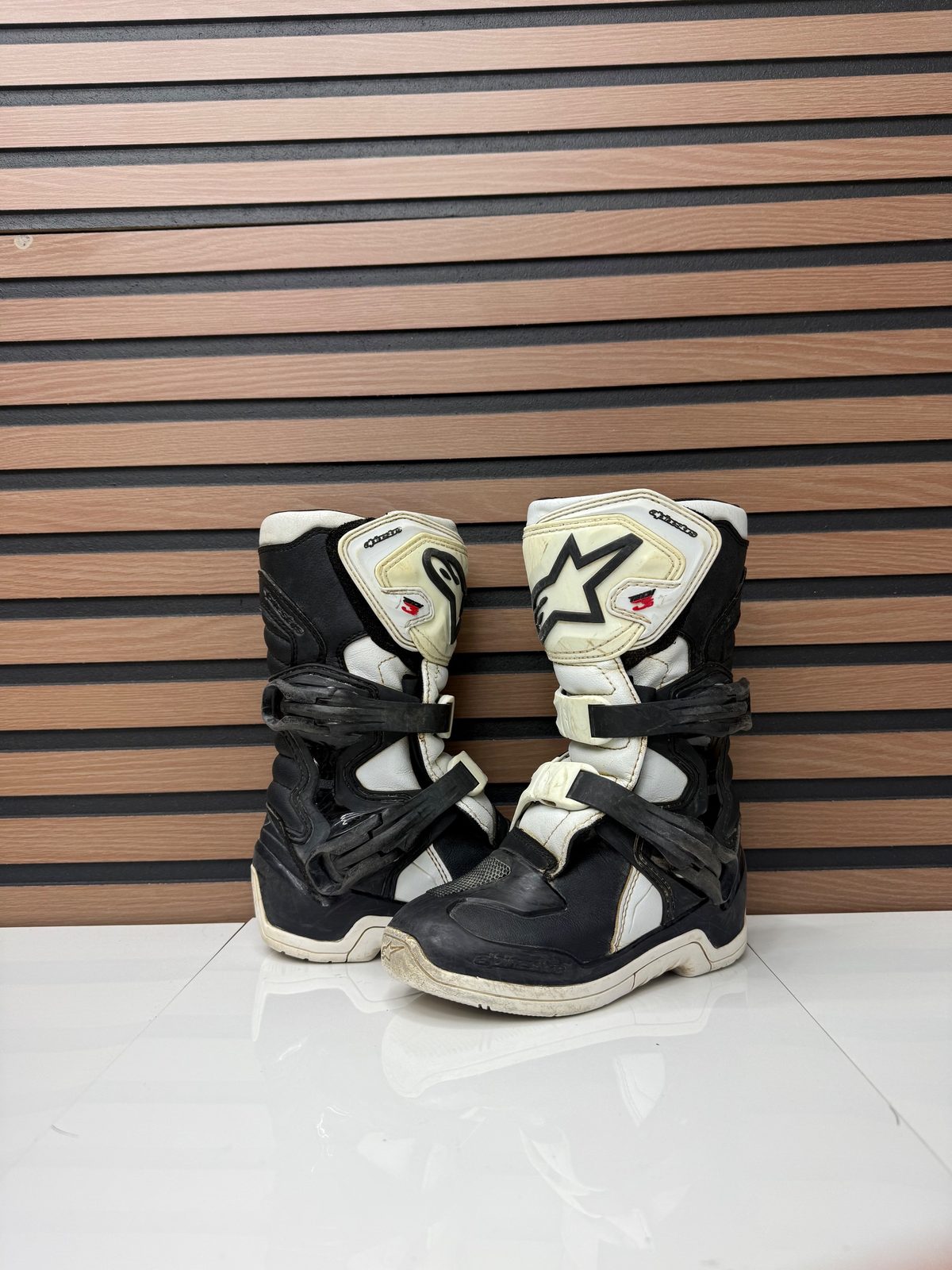 Alpinestars Tech 3S Youth Motocross Boots Black / White Size 12J Kids MX
