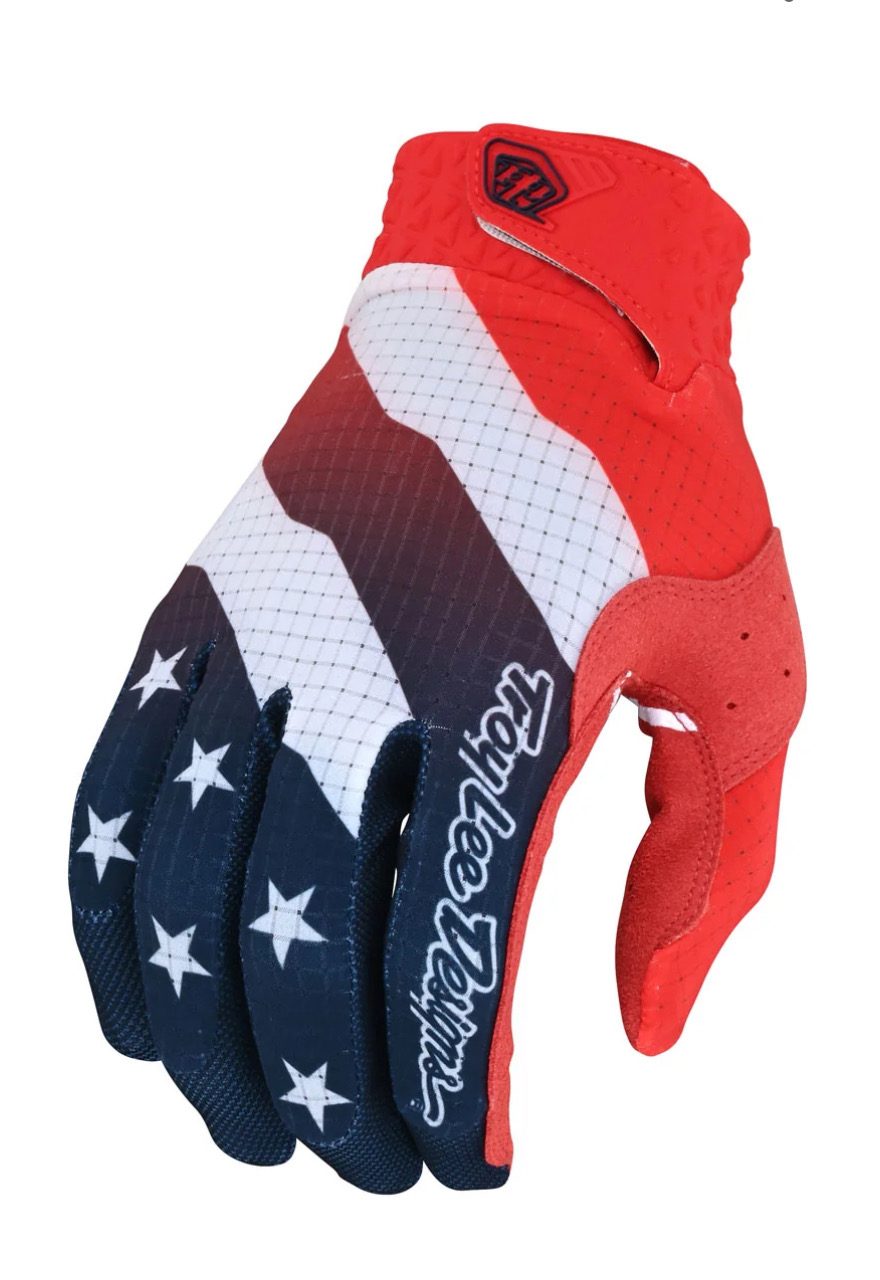 Troy Lee Designs Air Glove Stars & Stripes Red White Blue Size Small NWT