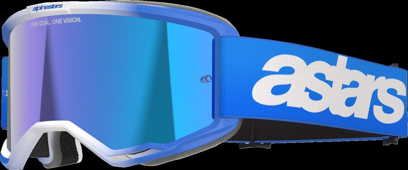 Alpinestars Vision 5 Blaze Goggle Blue Mirror Lens New
