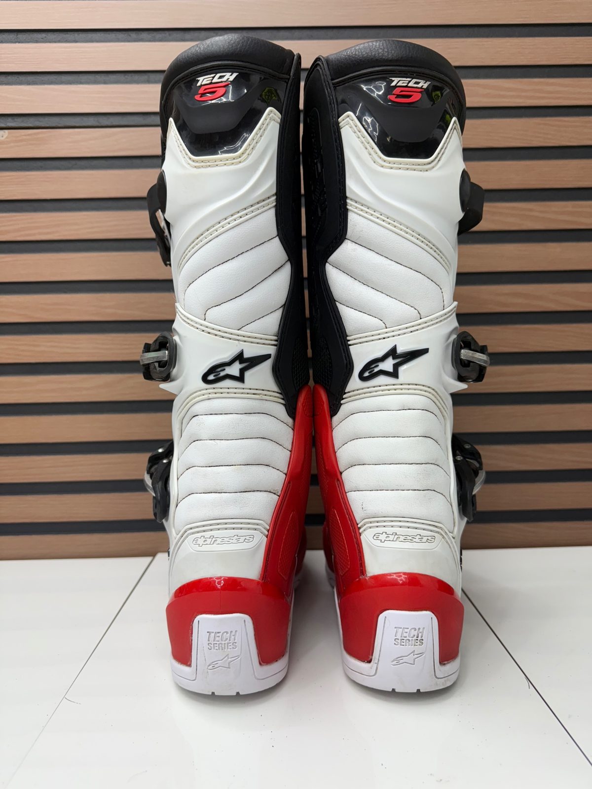 Alpinestars Tech 5 Motocross Boots Red / White Size 8 US - Used MX Off-Road